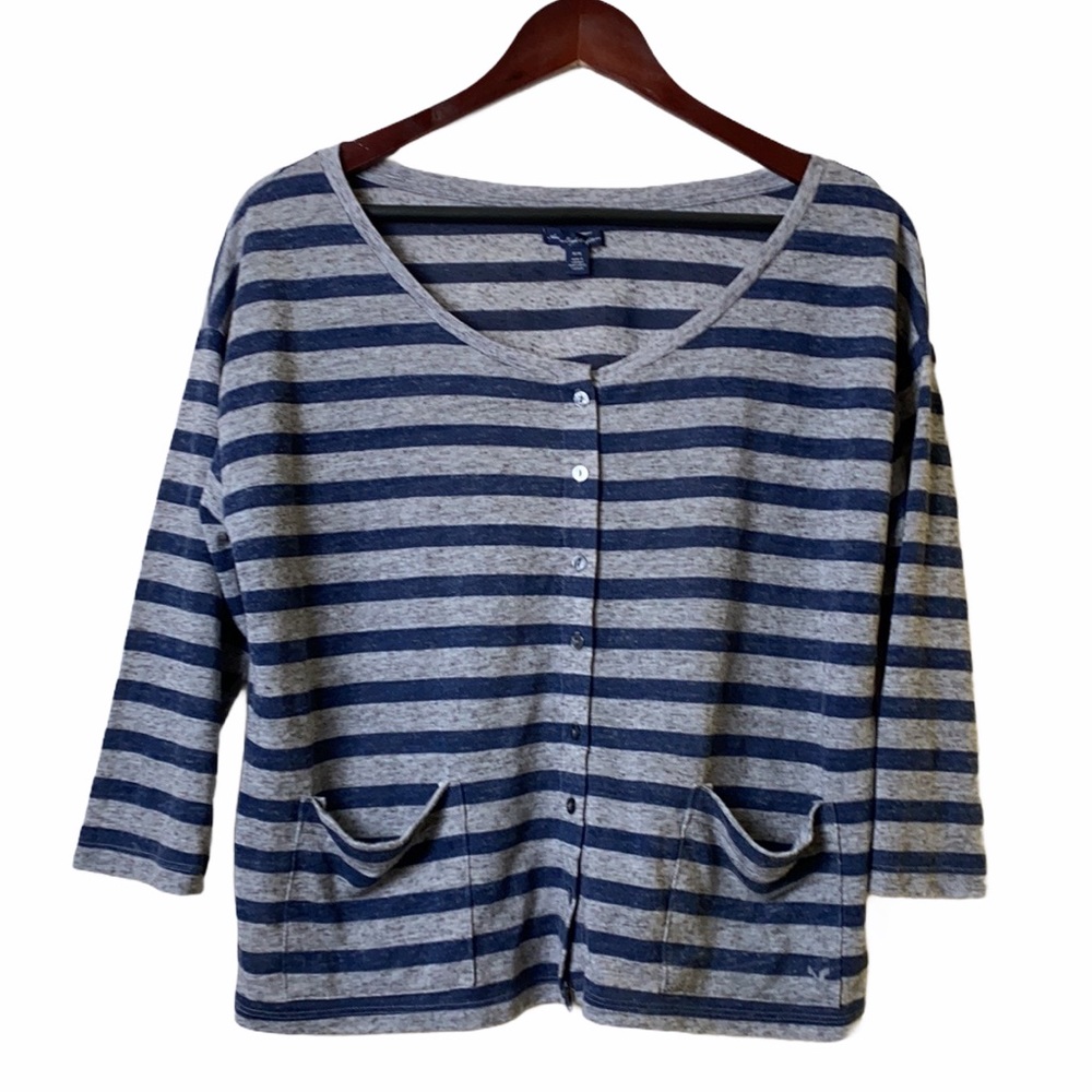 American  Eagle Women’s Striped Cropped Cardigan M
